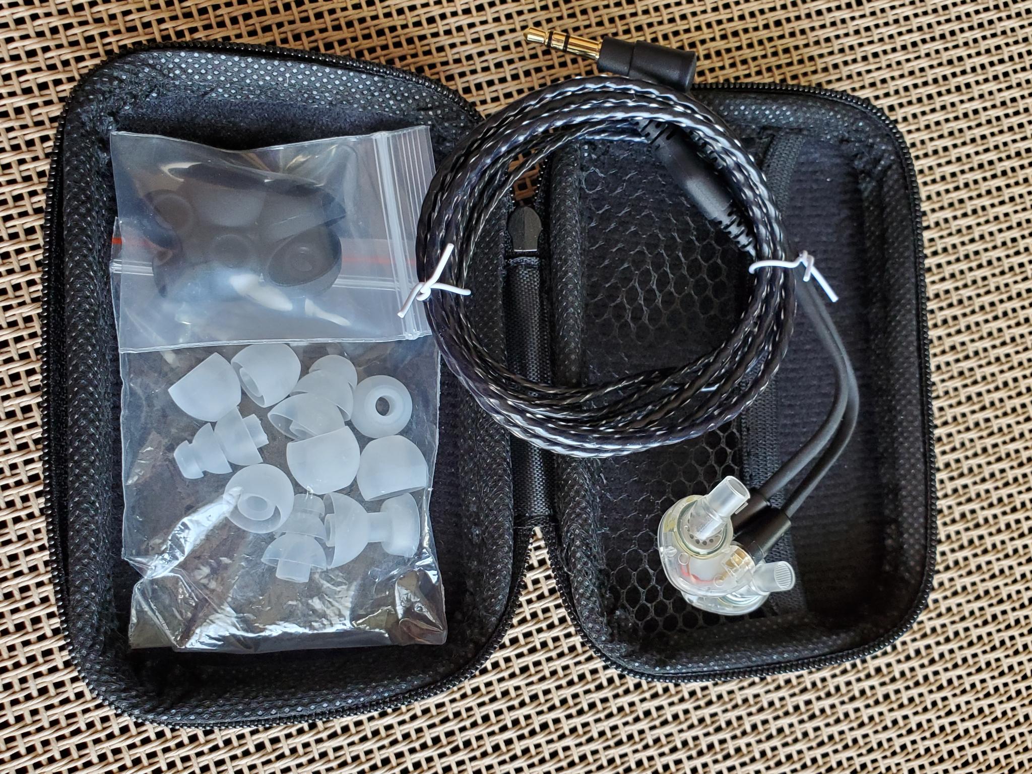 FCS110 In-Ear Monitor Earphones Clear Included Case and Tips Package