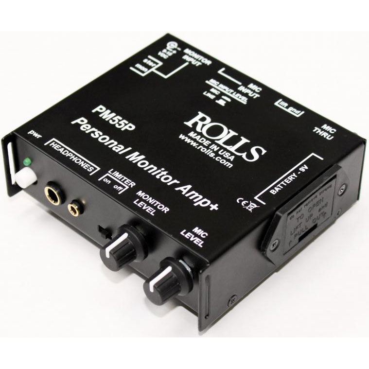 The PM55P With built in Optical Limiter is designed for performers who need to monitor their own signal, such as their vocal, with the main mix. The unit has become very popular with drummers who need to mix a click with a monitor signal. And many sound technicians use the PM55